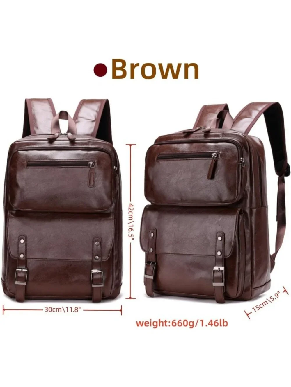Stylish Casual Leather Laptop Backpack for Men & Women - Daily Commuter Work Bag